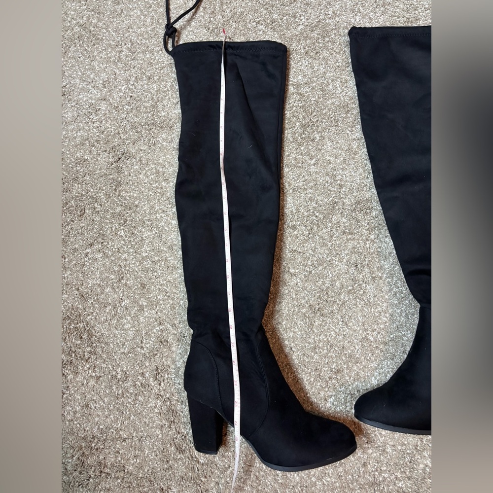 Dream Pairs Black Heeled Over-the-Knee Boots Size 8 Classic Winter Fall Neutral - Picture 5 of 13